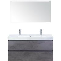 Maxx XL Badmeubelset 120 cm - Beton Antraciet - Wastafel Just Enkel 2 Kraangaten met LED Spiegel - thumbnail
