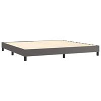 Boxspring met matras kunstleer grijs 200x200 cm - thumbnail