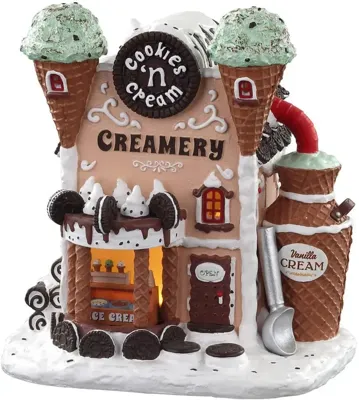 Lemax cookies 'n cream creamery verlicht kersthuisje Sugar 'N' Spice 2021