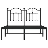 Bedframe met hoofdbord metaal zwart 120x200 cm - thumbnail