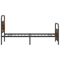 Bedframe zonder matras bewerkt hout gerookt eiken 100x190 cm - thumbnail