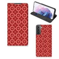 Samsung Galaxy S21 Plus | Hoesje met Magneet | Batik Rood - thumbnail