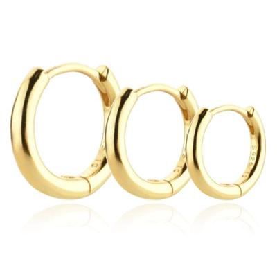 Elenza .925 Zilveren Oorringen met Gouden Plating Drie stuks - 6mm, 8mm, 10mm Elenza .925 Zilveren Oorringen met Gouden Plating Drie stuks - 6mm, 8mm, 10mm