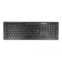 Delock 12004 Toetsenbord Draadloos QWERTZ, Duits Zwart USB-aansluiting - thumbnail