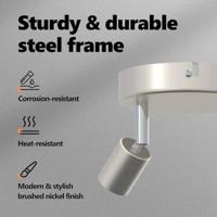 VidaXL Plafondspot met schijnwerpers nikkel 12 x 8 cm staal - thumbnail