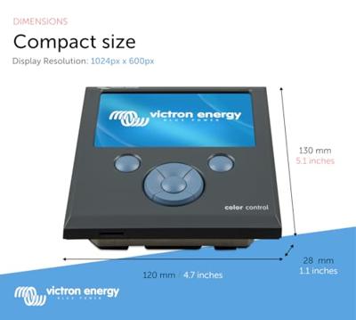 Victron Energy Color Control GX Retail Afstandsbediening BPP010300100R 200 mm x 160 mm Geschikt voor model (ondulator): Victron Color Control GX - thumbnail