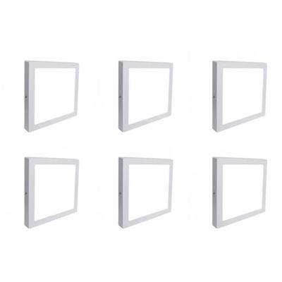 LED Downlight Set 6x 12W Vierkant 6000K - Mat Wit Aluminium - 170mm