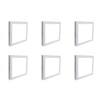 LED Downlight Set 6x 12W Vierkant 6000K - Mat Wit Aluminium - 170mm - thumbnail