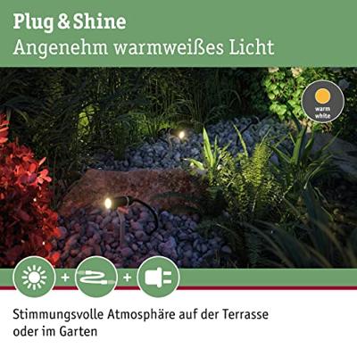 Paulmann Plantini 93997 Verlichtingssysteem Plug&Shine LED-tuinspot LED 2.5 W Warmwit Paulmann Plantini 93997 Verlichtingssysteem Plug&Shine LED-tuinspot LED 2.5 W Warmwit