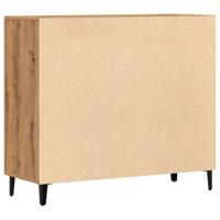 Dressoir 90x34x80 cm bewerkt hout artisanaal eikenkleur - thumbnail