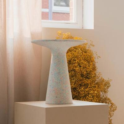 Zuiver Ronde Bijzettafel 'Victoria' Terrazzo, 45cm hoog, kleur Wit