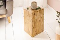 Massief houten decoratieve kolom COLUMNA 50cm acacia teakgrijs gekalkt bijzettafel - 38432 - thumbnail