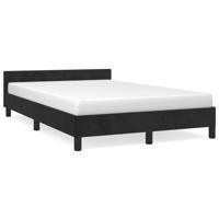 Bedframe met hoofdbord fluweel zwart 120x190 cm - thumbnail