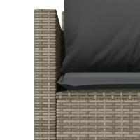 3-delige Bistroset met kussens poly rattan grijs - thumbnail