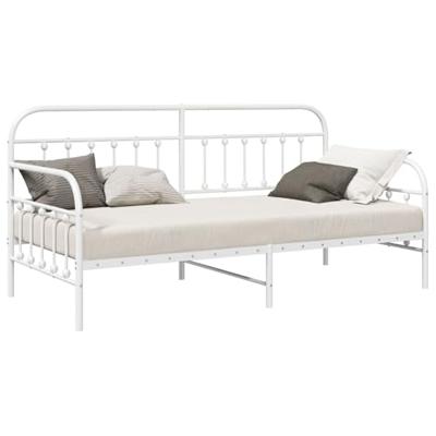 Bedframe voor een daybed met hoofdeinde Wit 90 x 200 cm Staal