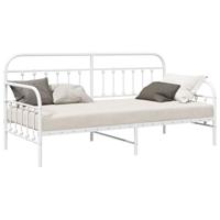 Bedframe voor een daybed met hoofdeinde Wit 90 x 200 cm Staal - thumbnail