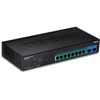 TRENDnet, TPE-082WS, 10-poorts Gigabit PoE+ switch, 8 x Gigabit PoE+ poorten, 2 x DDR-slots, Vlan, QoS, Lacp, en IPv6 ondersteuning, 75 W PoE-082WS - thumbnail