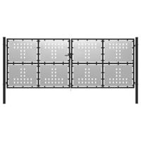 vidaXL Poort 400x150 cm staal zilverkleurig - thumbnail