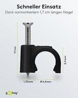 Goobay Kabelclip 7mm rond zwart box(100) - 4113232 - thumbnail
