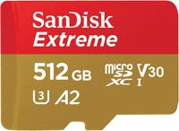 SanDisk SanDisk Extreme - Flash-Speicherkarte (microSDXC-an-SD-Adapter inbegriffen) microSDHC-kaart 512 GB Class 10 UHS-I Schokbestendig, Waterdicht - thumbnail
