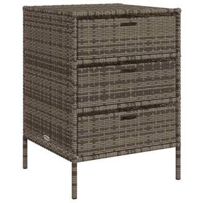 Tuinkast 55x59x80 cm poly rattan grijs