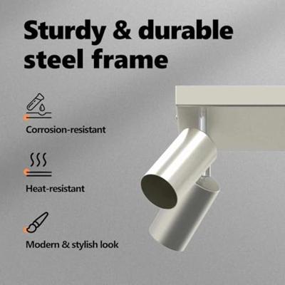 VidaXL Plafondspot met schijnwerpers nikkel 26 x 26 x 16 cm metaal