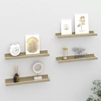 VidaXL Wandschappen 4 st 40x9x3 cm wit en sonoma eikenkleurig - thumbnail