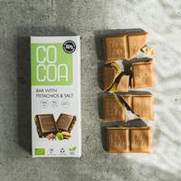 Cocoa Chocolade Pistachios & Salt Reep - thumbnail