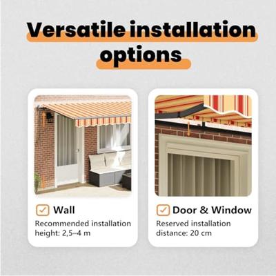 VidaXL Inklapbaar zonnescherm geel 400 x 200 cm stof