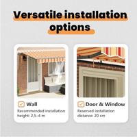 VidaXL Inklapbaar zonnescherm geel 400 x 200 cm stof - thumbnail