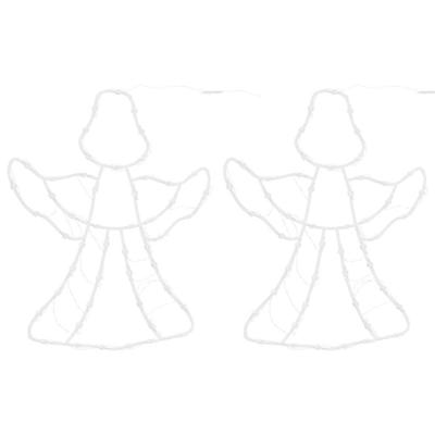 VidaXL Kerstverlichting engel silhouet 2 st 50 leds warm wit