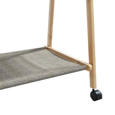 VidaXL Kledingrek met schappen en wielen 106x34x106,5 cm bamboe VidaXL Kledingrek met schappen en wielen 106x34x106,5 cm bamboe