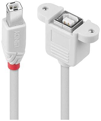 Lindy 31800 verlengkabel USB 2.0, type B, mannelijk/vrouwelijk, 0,5 m, grijs