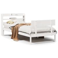 Bedframe zonder matras massief grenenhout wit 90x190 cm - thumbnail