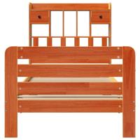 Bed met boekenkast zonder matras grenenhout wasbruin 160x200 cm - thumbnail