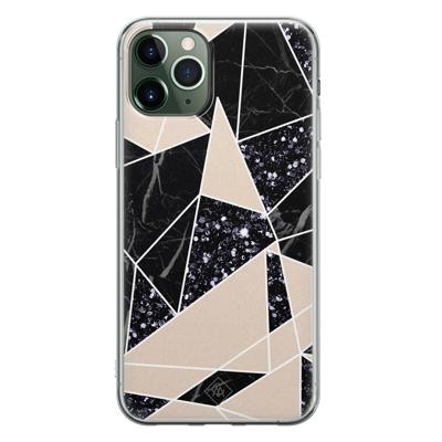 iPhone 11 Pro Max siliconen telefoonhoesje - Abstract painted