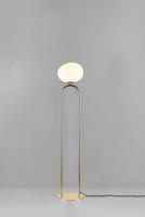 Staande lamp opaal glas &apos;Shapes&apos; e27 fitting opaal glas messing 135cm DFTP - thumbnail