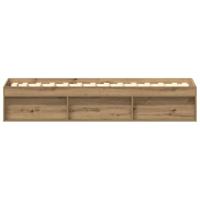 Bedframe zonder matras spaanplaat artisanaal eikenkleurig - thumbnail
