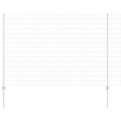 VidaXL Hek met paal zilver 1,6 x 10 m staal