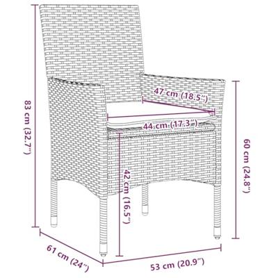 5-Delige Tuinset Met Kussens Beige Poly Rattan
