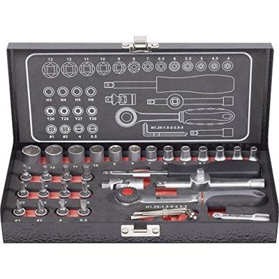 TOOLCRAFT 826363 Dopsleutelset Metrisch 1/4 (6.3 mm) 36-delig TOOLCRAFT 826363 Dopsleutelset Metrisch 1/4 (6.3 mm) 36-delig