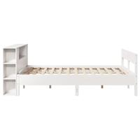 Bed met boekenkast zonder matras grenenhout wit 120x190 cm - thumbnail