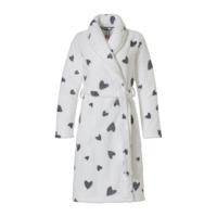 Witte fleece damesbadjas hartjes - Rebelle-XXL (52-54) - thumbnail