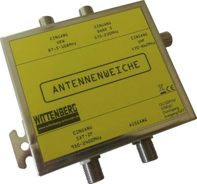Wittenberg Antennen 4 in 1 Antenne splitter FM, DAB+, UHF, Satelliet