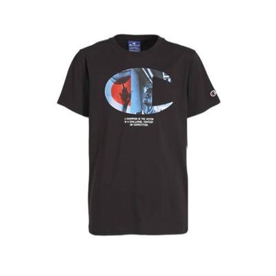 Champion T-shirt met printopdruk zwart/rood/blauw Champion T-shirt met printopdruk zwart/rood/blauw