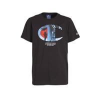 Champion T-shirt met printopdruk zwart/rood/blauw - thumbnail