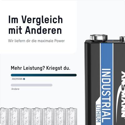 Ansmann Lithium Industrial 6LR61 9V batterij (blok) Lithium 1200 mAh 9 V 5 stuk(s)
