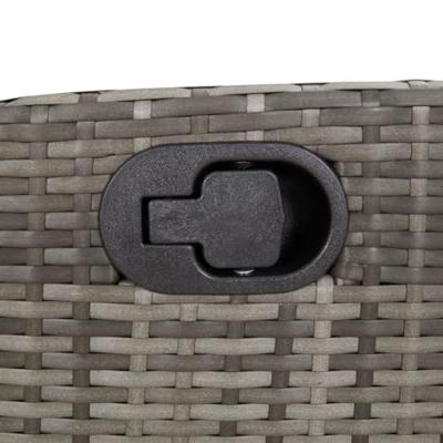 9-delige Tuinset met kussens poly rattan grijs - thumbnail