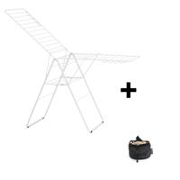 Brabantia hangon droogrek 25 meter incl wasknijpertasje wit - thumbnail