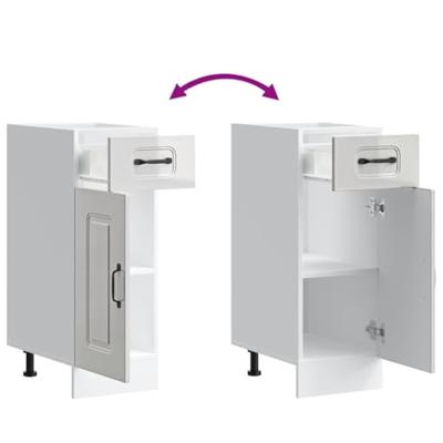 Keuken onderkast Kalmar bewerkt hout hoogglans wit Keuken onderkast Kalmar bewerkt hout hoogglans wit